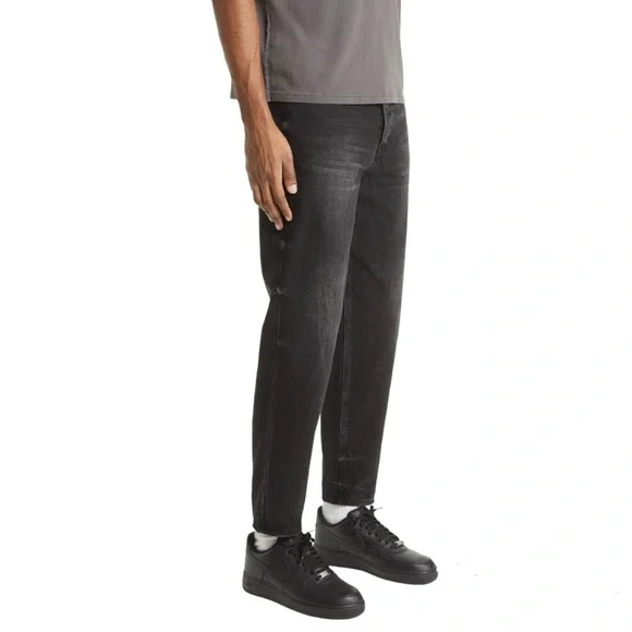 KSUBI Men’s Bullet Sonic black relaxed fit cropped rigid denim jeans 34 NEW